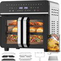 Freidora de aire Emphsism, 23L Freidora de Aire Familiar, Mini Horno Zona Cocción Única/Doble, Sep Temp