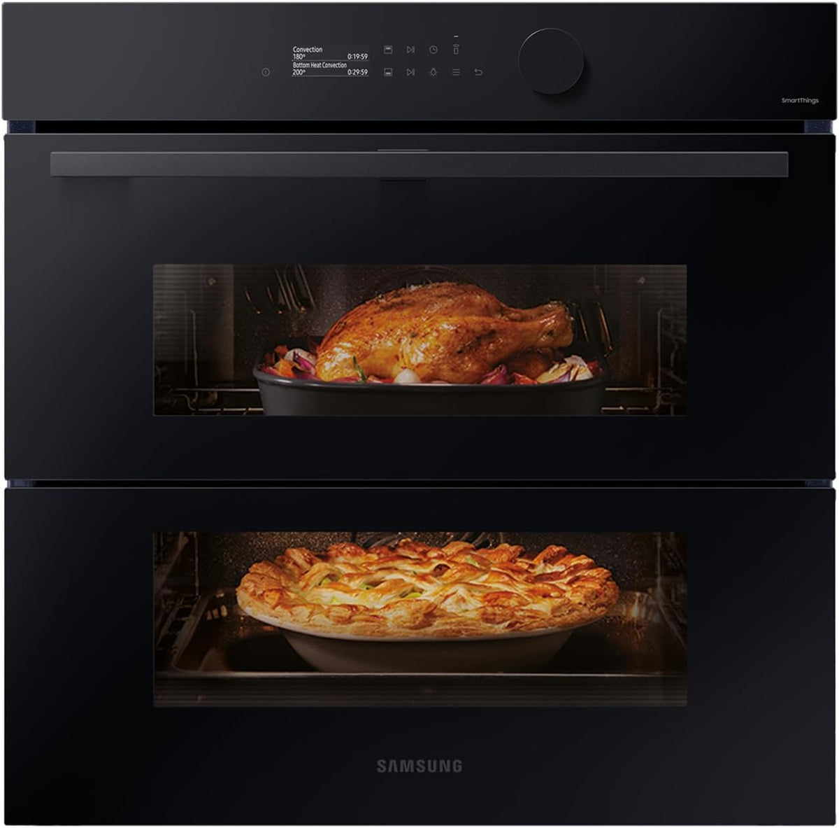 Horno empotrable NV7B5750TDK, Horno Pirolítico 76L Dual Cook Negro [Clase de eficiencia energética A+], Samsung