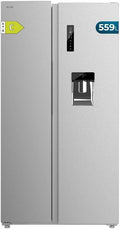 Frigorífico combi Cecotec, Frigorífico Americano 559L Total No Frost con Dispensador de Agua Bolero CoolMarket SBS 559 Inox C. Alto 177cm y 91cm de