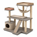 Árbol rascador para gatos de madera con poliéster y sisal