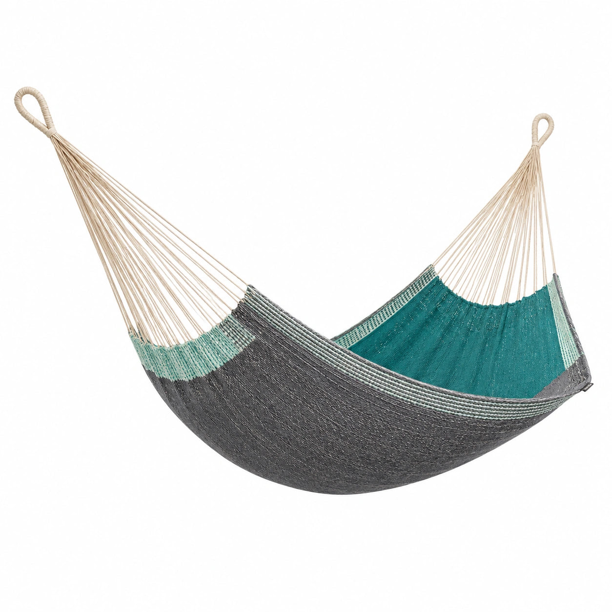 Hamaca de Algodón Verde y Gris 200cm x 150cm