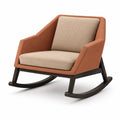 Sillón mecedora con marco de madera y tapizado en poliéster