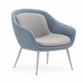 Sillón de Tela con Patas Metálicas Azul y Gris