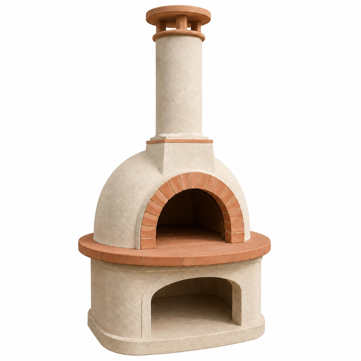 Horno de Leña de Cemento Refractario con Chimenea