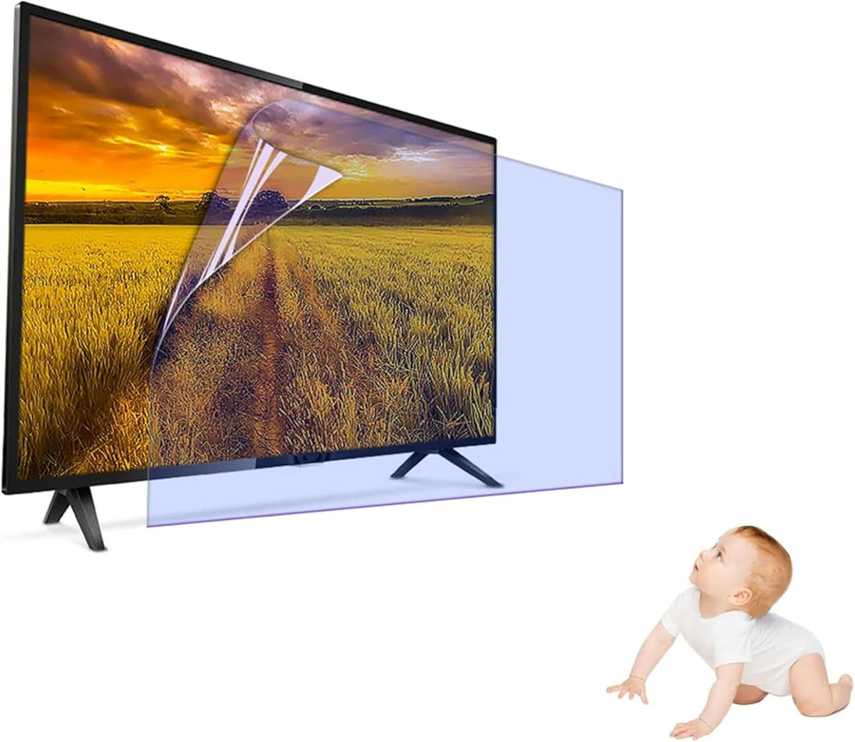 Protectores de pantalla de TV Protector De Pantalla Para Tv Antiarañazos De 32 A 77 Pulgadas, Antirreflejos/Anti-Uv/Anti-Luz Azul/Antipolvo - Tasa De