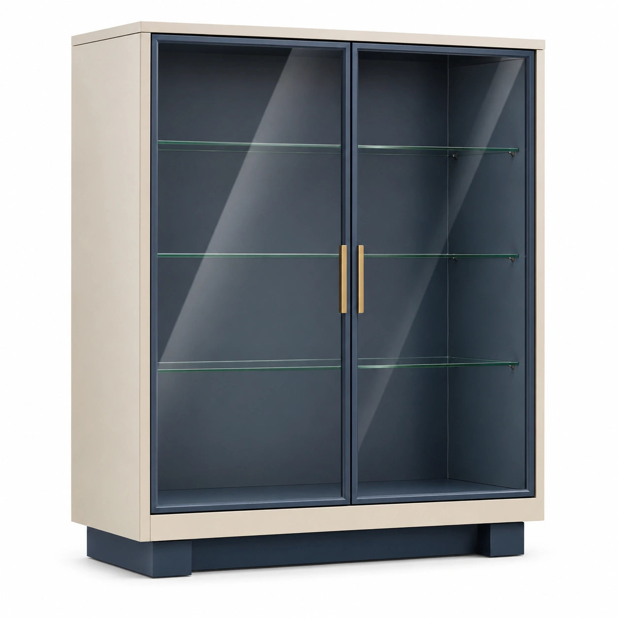 Vitrina de Madera y Vidrio Templado con Puertas Correderas 200x100x40cm