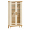 Vitrina de Madera y Vidrio Templado con Estantes Ajustables