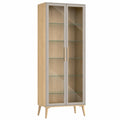 Vitrina de Madera con Puertas de Vidrio Templado 180x60x40cm