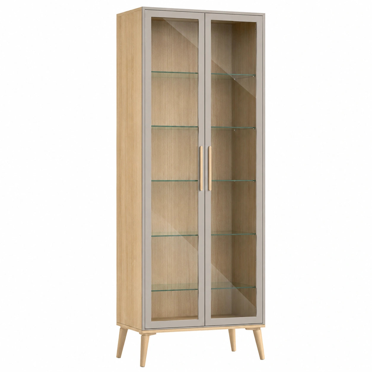 Vitrina de Madera con Puertas de Vidrio Templado 180x60x40cm