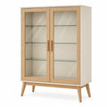 Vitrina de madera y vidrio templado con dos puertas 100x40x180 cm