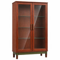 Vitrina de Madera y Vidrio Templado Nogal 120x40x200cm