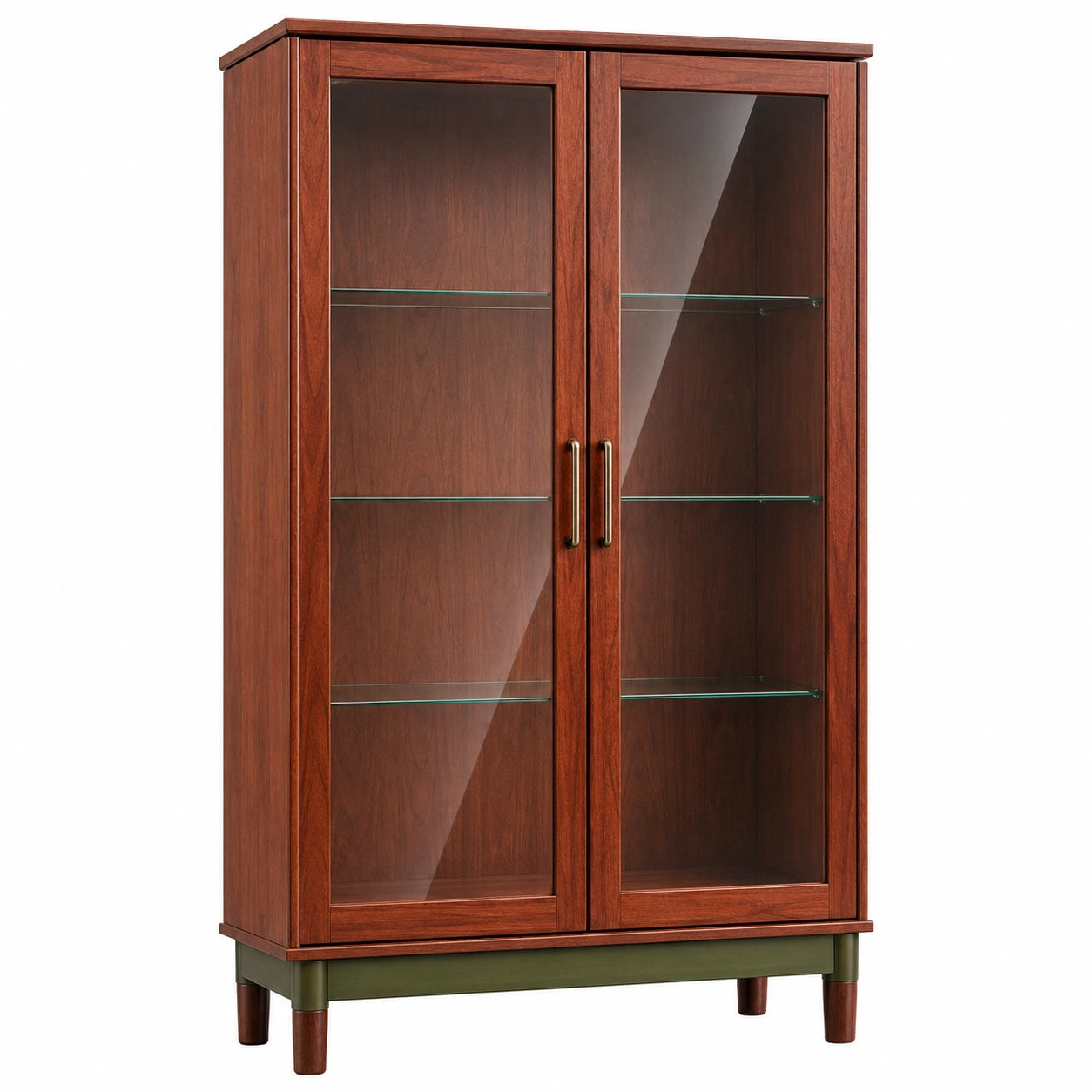 Vitrina de Madera y Vidrio Templado Nogal 120x40x200cm