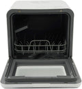 dmiuiou Lavavajillas de encimera, mesa, Mini lavavajillas con depósito de agua de 6 L y 4 programas, lavavajillas portátil para apartamento, camping y