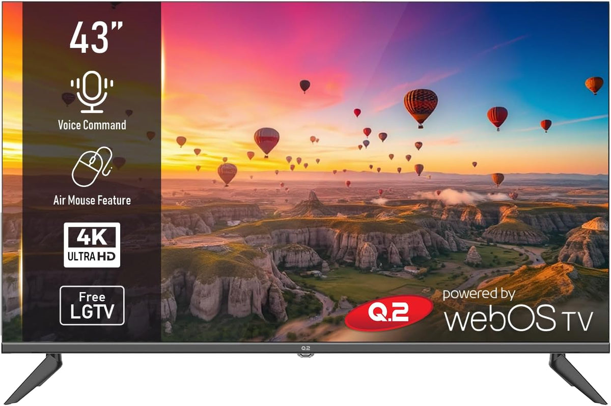 Q.2 Smart TV, Q2 Smart TV 43 Pulgadas, 4K Ultra HD 3840x2160, webOS TV, Control por Voz, Air Mouse, HDR