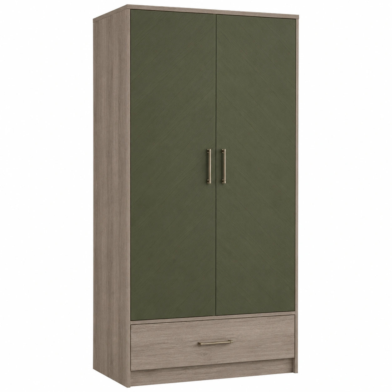 Armario de Madera con Puertas Verdes y Cajón Inferior
