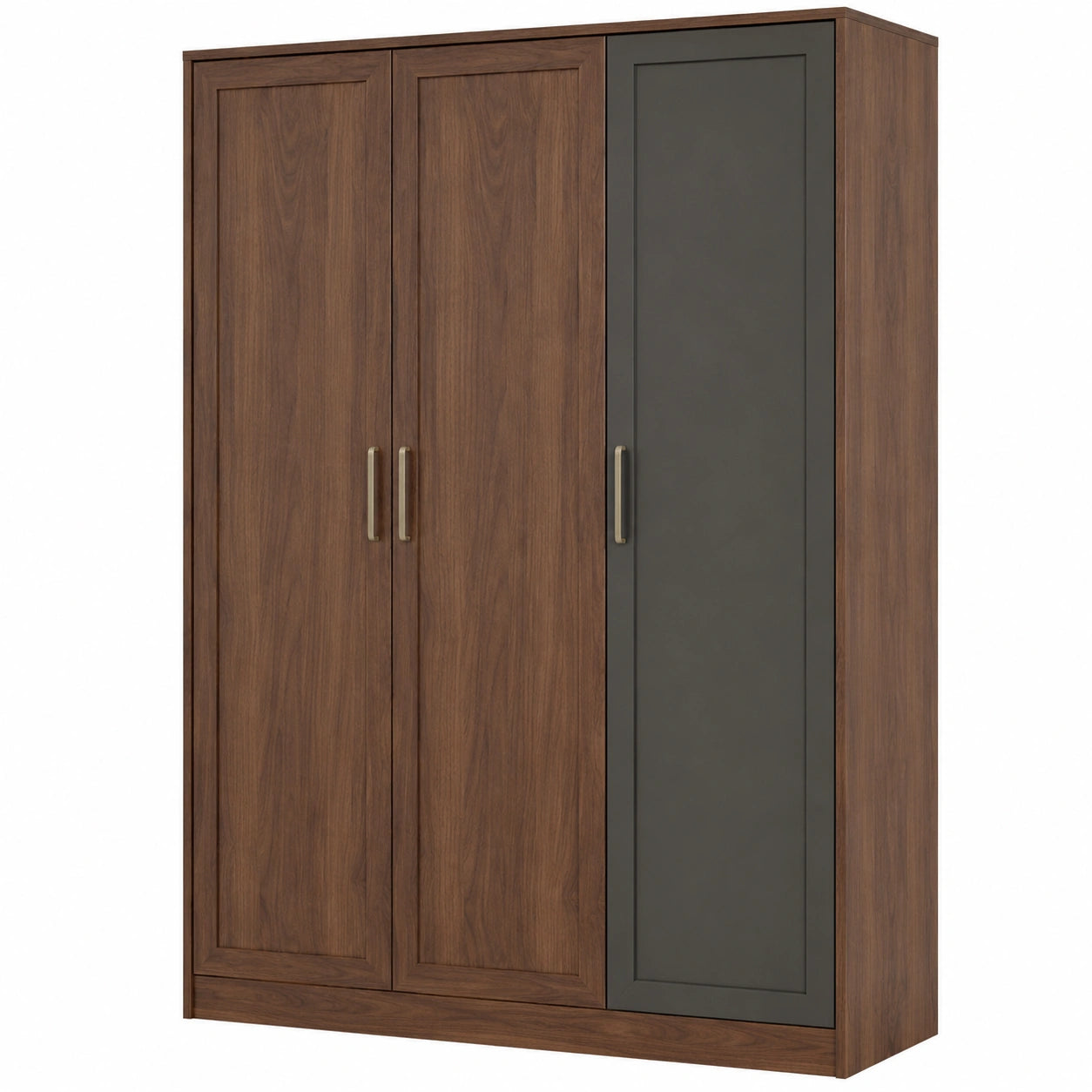 Armario de Madera con 3 Puertas Marrón y Negro
