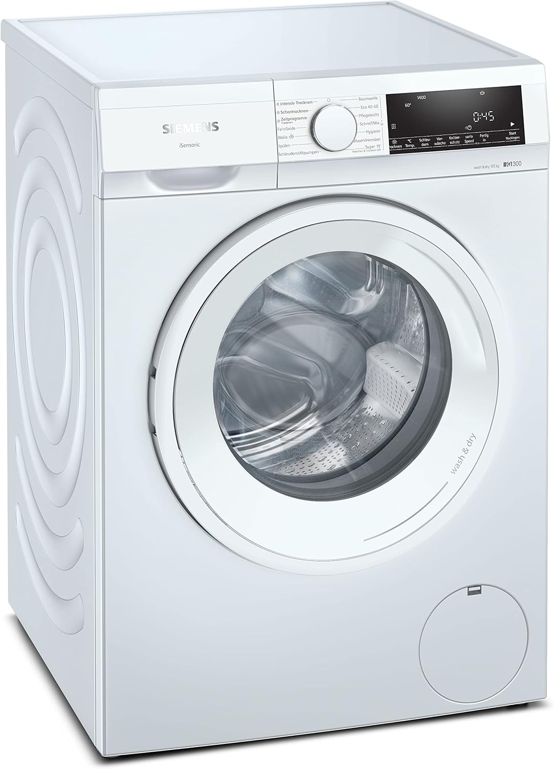 SIEMENS Lavadora, WN34A141 - Lavadora Secadora iQ300, Carga Frontal con Capacidad de 9/5 kg, 1400 RPM, autodry, speedPack L, iQdrive, AquaStop, Blanco