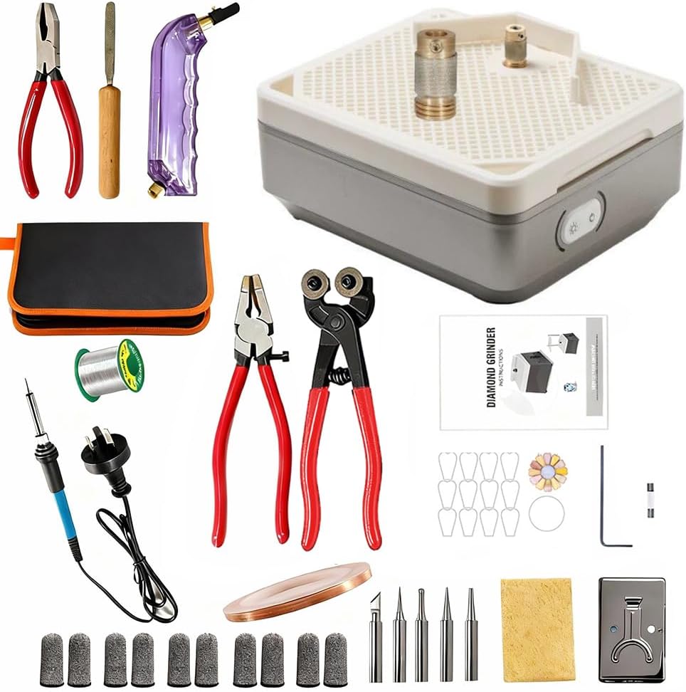 Amoladoras de mesa de sofymoor, Mini pulidora y lijadora para vidrio, 110, 240 V, 150 W, 4200 rpm, equipada con cabezales de pulido intercambiables y