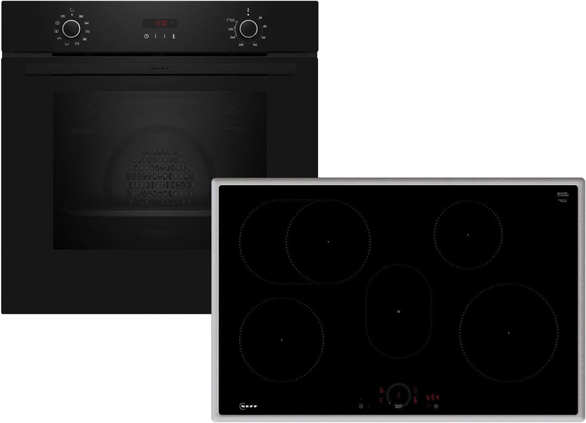 Neff BX48PIB0 Cocina independiente, Juego de cocina compuesto por B2CCG6AK3, 60 x 60 cm, autolimpieza de pirólisis, placa de inducción CircoTherm y