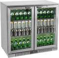 METRO Professional GBC3002S Frigorífico combi, Frigorífico con puerta de cristal templado, acero inoxidable/aluminio, estantes regulables, con