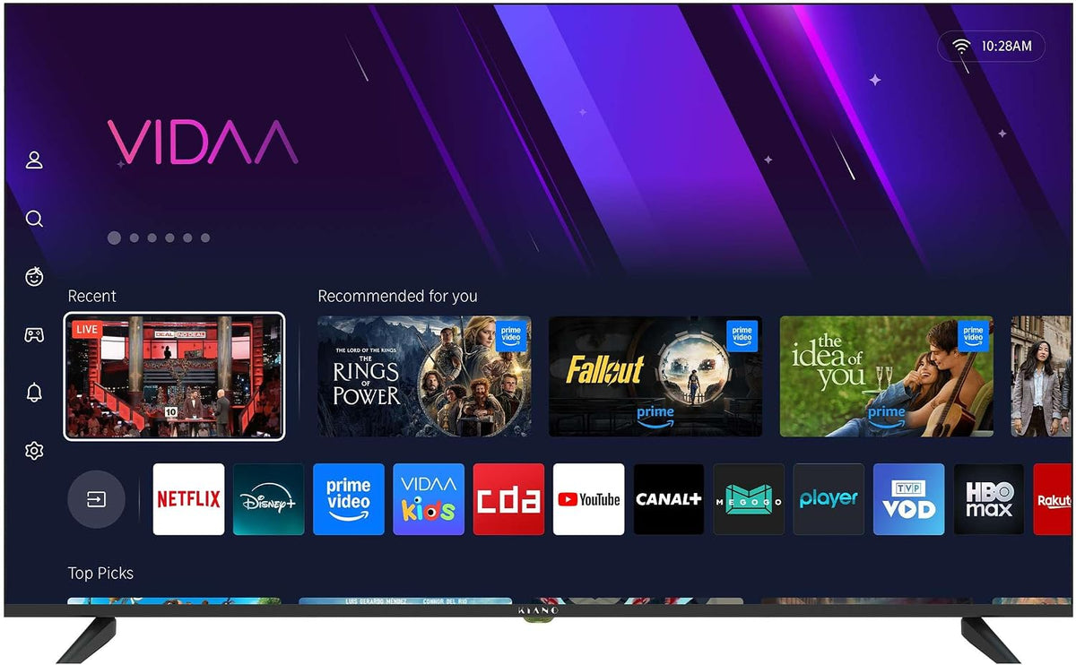 Kiano Smart TV, Elegance Smart TV de 55 pulgadas, Televisor DLED Full HD con sistema VIDAA OS, WiFi, sintonizador triple (DVB-T2/S2/C), Dolby Digital