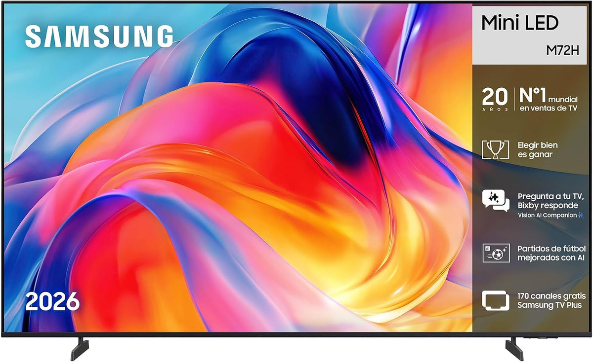 Samsung Smart TV, TV 50 Pulgadas Mini LED M72H 4K Smart TV con Vision AI Companion, Modo Football TV Plus, Deportes, Cine y Gaming, 2026