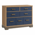 Cajonera de Madera y MDF con 6 Cajones Azul y Natural