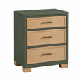 Cajonera de Madera con 3 Cajones Verde y Roble