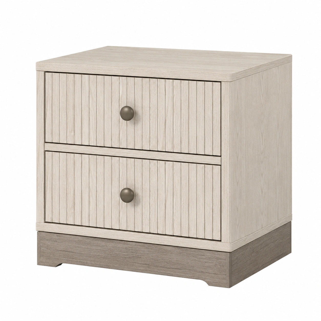 Mesita de Noche de Madera con 2 Cajones Color Roble 50x40x55cm