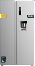Cecotec Frigorífico combi, Frigorífico Bolero CoolMarket SBS 559 Inox E. 559 L, 177 cm X 90 cm, Clase E, Sistema Multi Air Flow, Total No frost, Motor