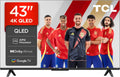 Smart TV TCL, 43T69C 43 Pulgadas QLED 4K HDR10+ Smart TV, Google TV, Dolby Atmos