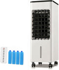 Aire acondicionado portátil Enfriador de Aire evaporativo de 6 litros, Ventilador de refrigeración portátil con 4 Cajas de Hielo, 3 velocidades