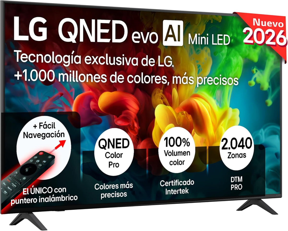 LG Televisor, 75QNED82B6A - Smart TV QNED EVO AI 75' 4K Sin Reflejos 94%, 2026