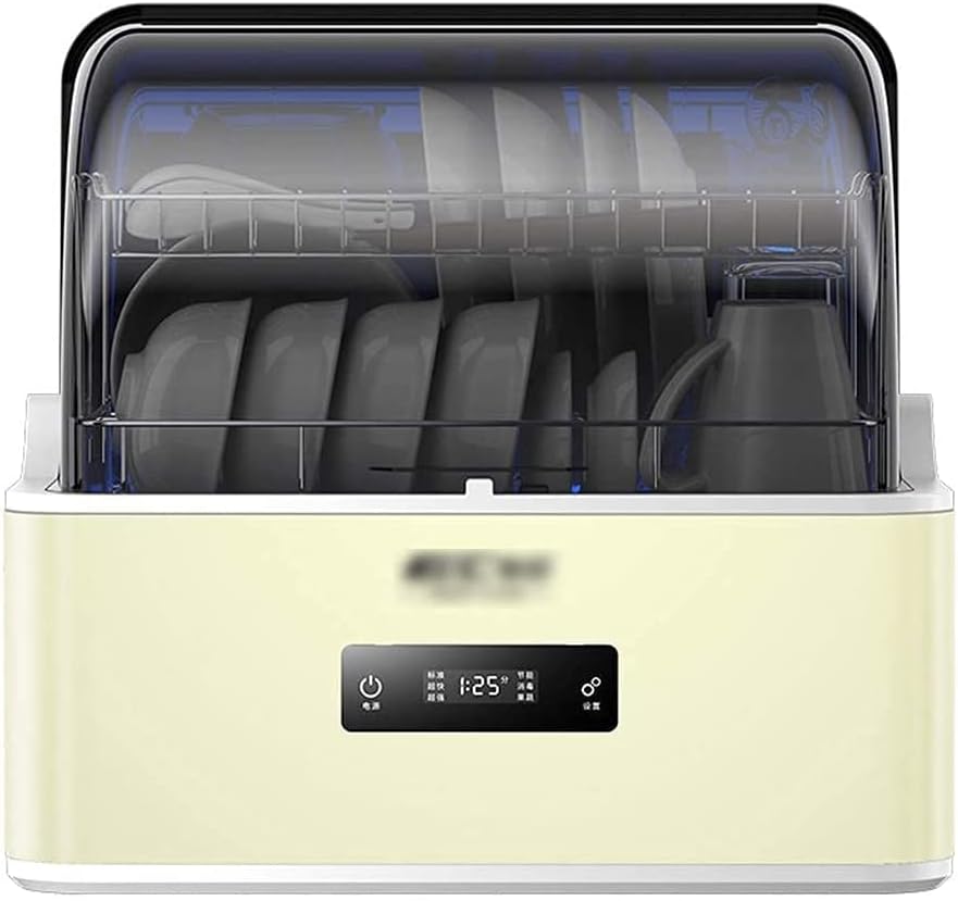 Lavavajillas RKYRRKI, mesa superior lavaplatos gabinete de desinfección hogar Smart lavavajillas 6L tanque de agua 6 modos de limpieza (color: acero