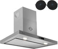 Gurari Campana extractora, CH 5001 Campana Extractora de Acero Inoxidable, 90 cm, Montaje en Pared, Capucha, Recirculación de Aire o Extracción