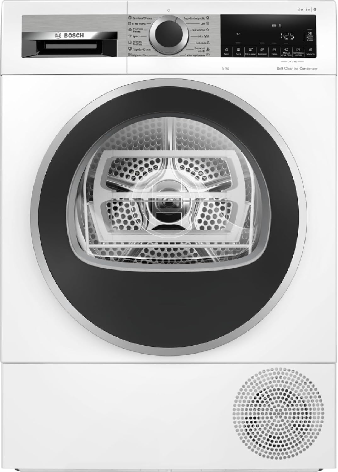Secadora con bomba de calor Bosch, Secadora, Bomba de Calor, Serie 6, 9 kg, AutoDry, blanco, WQG245D1ES, Balay