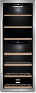 Caso Frigoríficos para bebida, WinePremium 126 Smart - Nevera de vino (para 126 botellas, 2 zonas para 5-20 °C, iluminación LED, con WiFi y aplicación