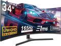 Monitor Curvo para Juegos 34 Pulgadas, 165 Hz, 1500R, Ultrawide, PC UWQHD, 3440 x 1440P, Altura Regulable, Pantalla de Ordenador Curvada, VA
