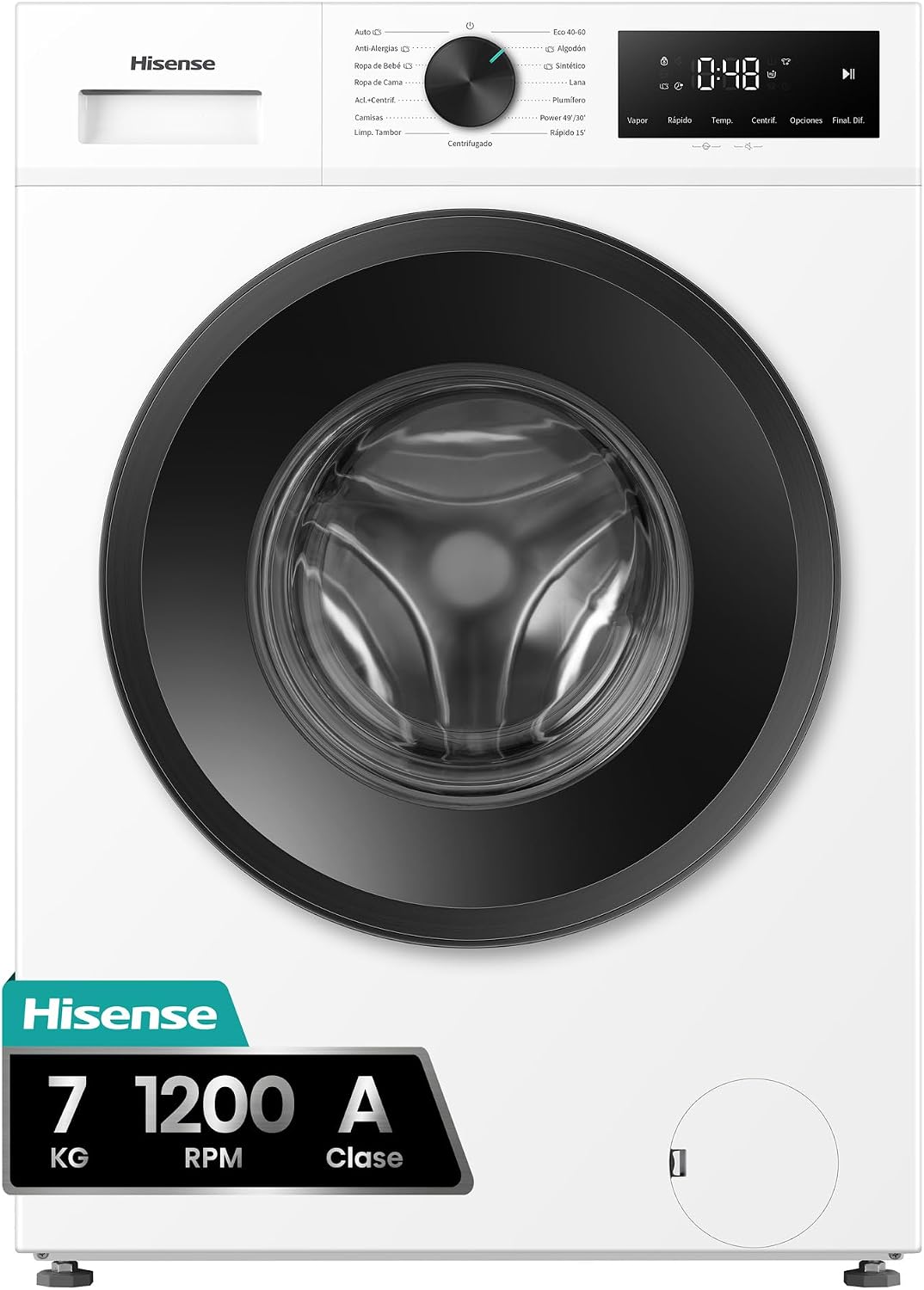 Lavadora WF1I7022BWJ - Lavadora, Libre Inst., 7Kg, 1200rpm, Fondo 43, 5cm, Hisense