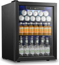 Mini frigorífico Enfriador de bebidas para nevera, 68 latas, mini refrigerador con puerta de vidrio para bebidas de cerveza, vino, nevera pequeña no