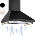 Campana extractora de KLARSTEIN, 60 cm, Extractor Cocina para Pared con Filtro Aluminio Antigrasa para Lavavajillas, Flujo Aire 630m³/h, Luces LEDs