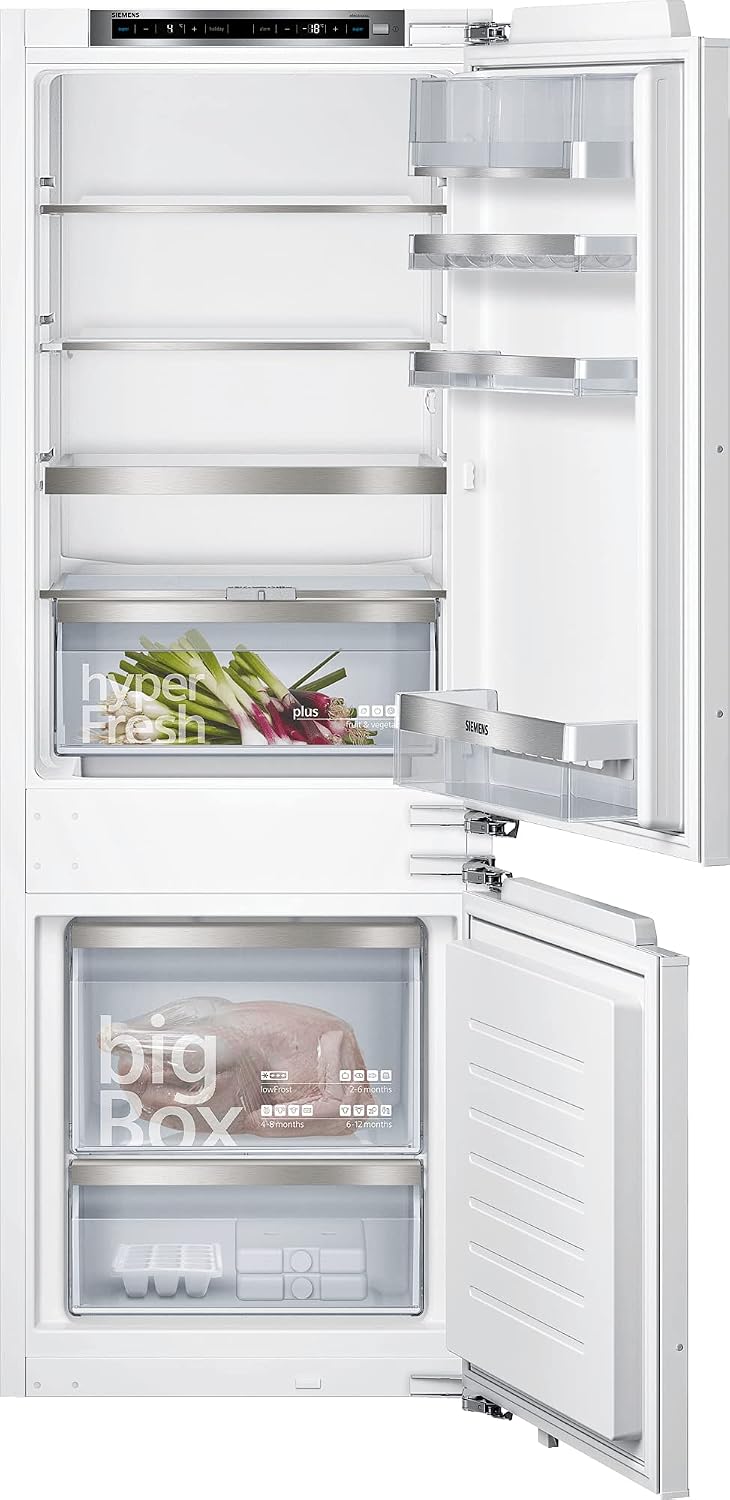 SIEMENS KI77SADE0 Frigorífico combi, iQ500 - Frigorífico empotrable A++, 201 kWh/año, 230 l, lowFrost, HyperFresh Premium 0°, iluminación LED