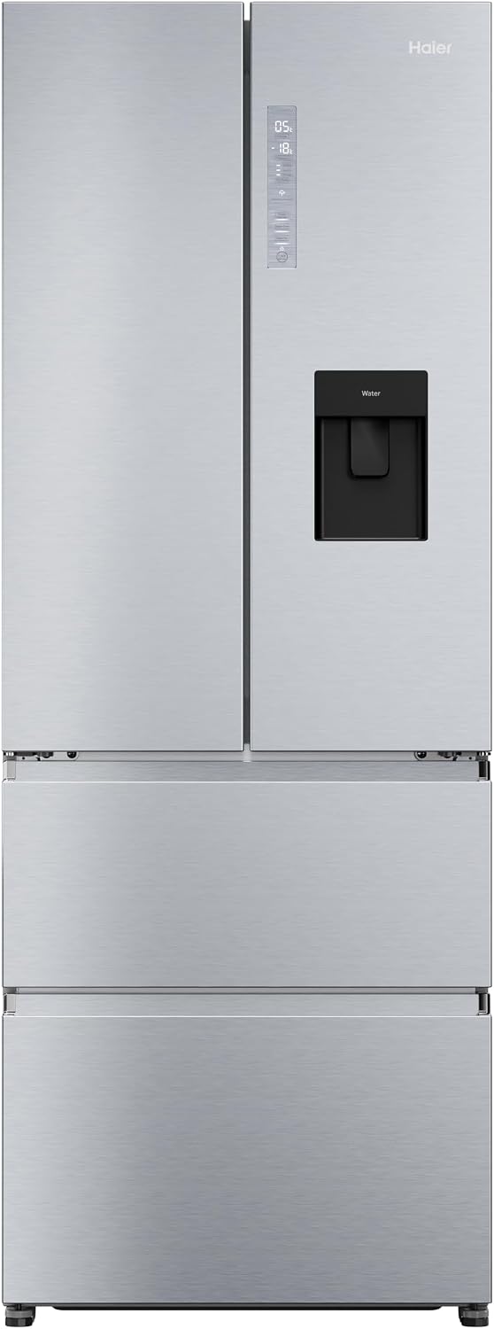 Frigorífico combi Haier, FD 70 Series 5 HFR5719EWMG - Frigorífico Puerta Francesa, Dispensador Agua, Cajones Direct Access, Circular AirFlow, Motor