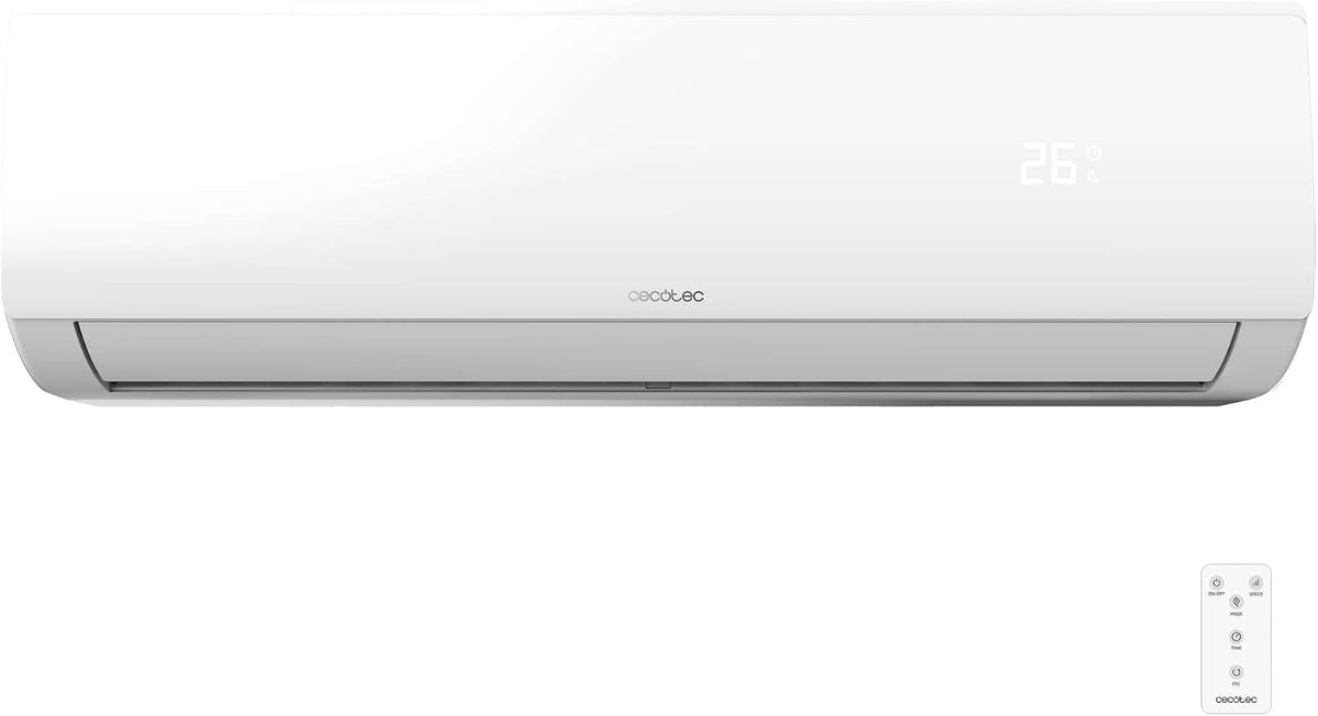 Cecotec Aire acondicionado split, Split AirClima 12000 Smartfresh. 12000 BTU, Motor DC, Bomba de calor, Mando a distancia, Pantalla LED, Sistema