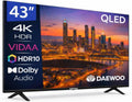 Daewoo 43VB56QV Smart TV, Smart TV 43 Pulgadas QLED 4K UHD, HDR10, Dolby Audio, Bluetooth, HDMI 2.1, Diseño Sin Marcos (Frameless), Funciones de