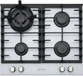 Placa de cocina KCG 6380 W Turbo + manguera de vitrocerámica de gas, empotrable, 3, 8 kW de tres circuitos turbo con adaptador wok de hierro fundido