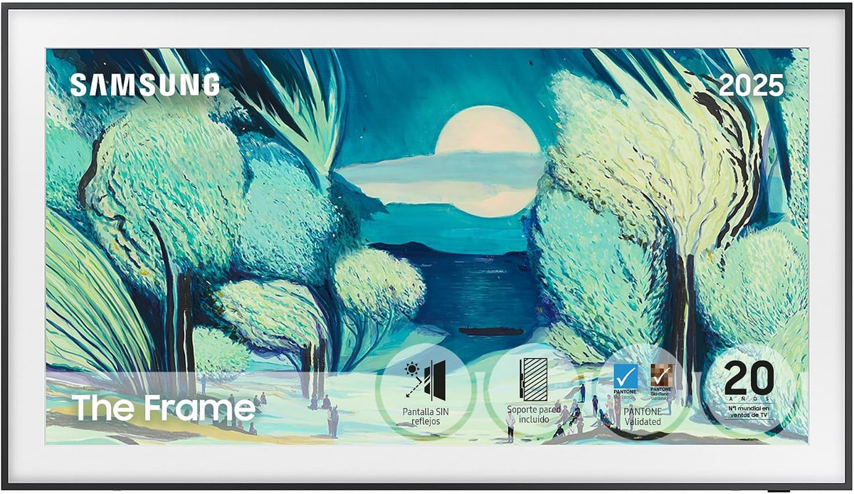 Smart TV Samsung, TV 65 Pulgadas The Frame LS03F 4K Smart TV, Galería de Arte con Display Mate, Marcos Intercambiables, 100% Volumen de Color con