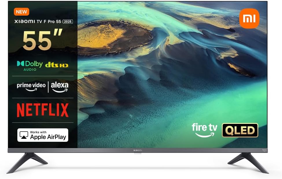 Televisor Xiaomi, TV F Pro 55 Pulgadas 2025, 4K UHD QLED Smart Fire TV, L55MB-FPEU