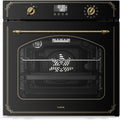 KLARSTEIN Horno empotrable, Victoria Pyro Horno Eléctrico Empotrable 76L - 11 Funciones, Pirólisis, Clase A, Diseño Retro Negro, Mandos Giratorios