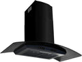 Festnight Campana extractora, Pared 90 cm Acero Inoxidable 756 m³/h 3 Velocidades Contol con Controles Táctiles, Luces LED y Pantalla LCD Negro, 90 x